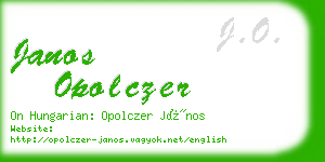 janos opolczer business card